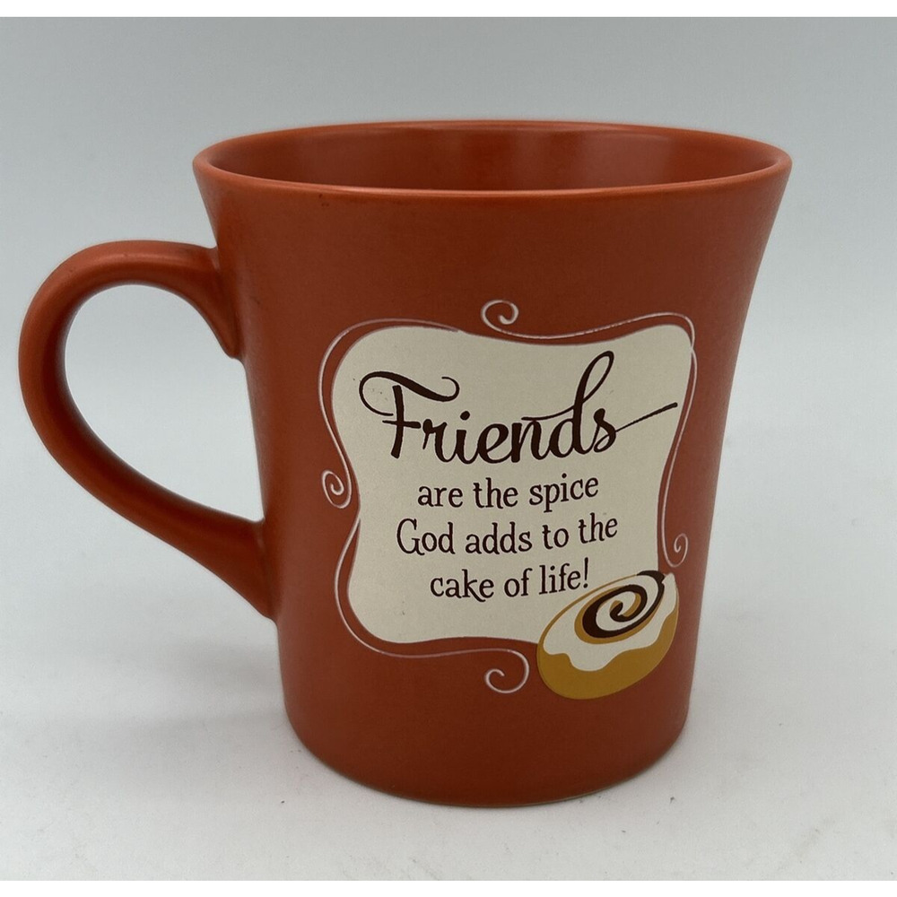Abbey Press Burnt Orange Coffee Cup Friends, Cinnamon Roll‎ Mug Cake